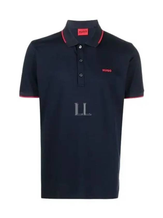 Chest Logo Print Short Sleeve Polo Shirt Navy - HUGO BOSS - BALAAN 2