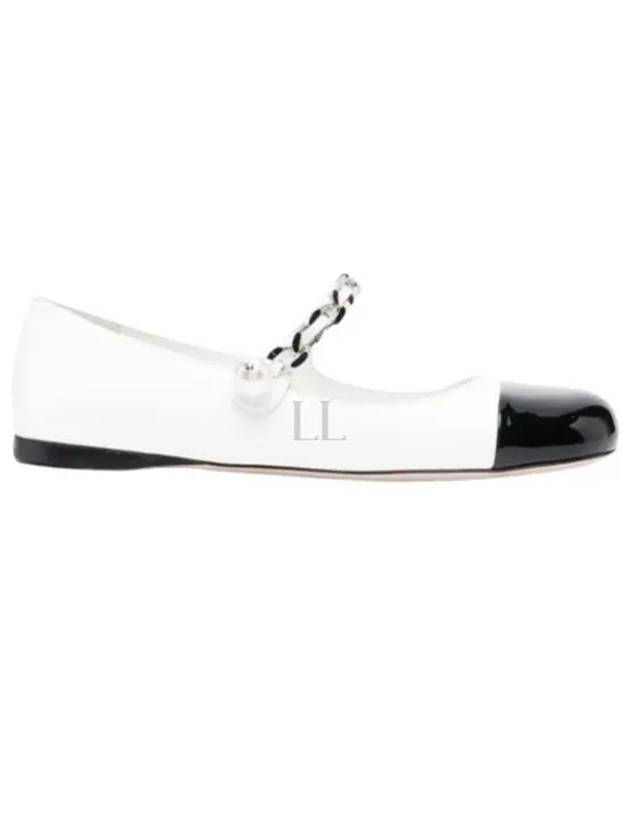 Miu Miu Patent Leather Ballerina Flats Black White - MIU MIU - BALAAN 2