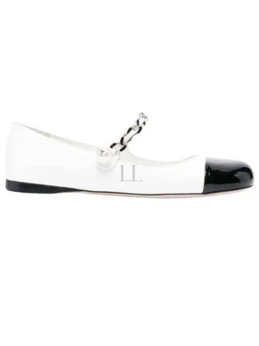 Patent Leather Ballerina Black White - MIU MIU - BALAAN 2