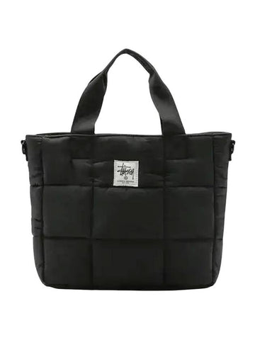 Graffiti Logo Patch Quilted Tote Bag Black - STUSSY - BALAAN 1