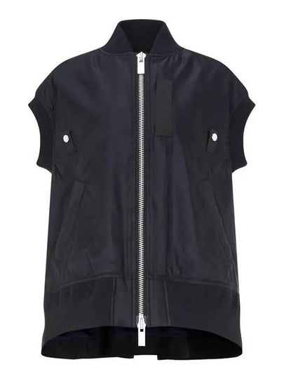 Women's Pleated Big Zip-up Vest Black 271227 - SACAI - BALAAN 1