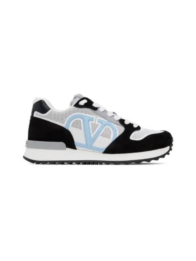 V Logo Low Top Sneakers Black - VALENTINO - BALAAN 1