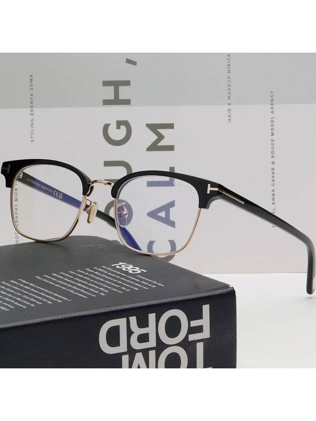 Eyewear Square Eyeglasses Black Gold - TOM FORD - BALAAN 3