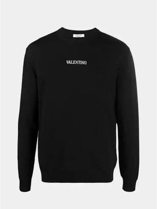 Small Logo Crew Neck Sweatshirt Black - VALENTINO - BALAAN 2