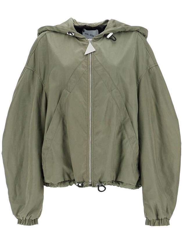 giubbotto bomber con cappuccio regolabile verde militare - THE ATTICO - BALAAN 1