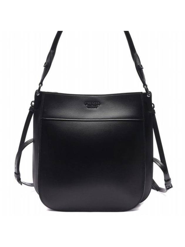 Margit Leather Hobo Shoulder Bag Black - PRADA - BALAAN 1