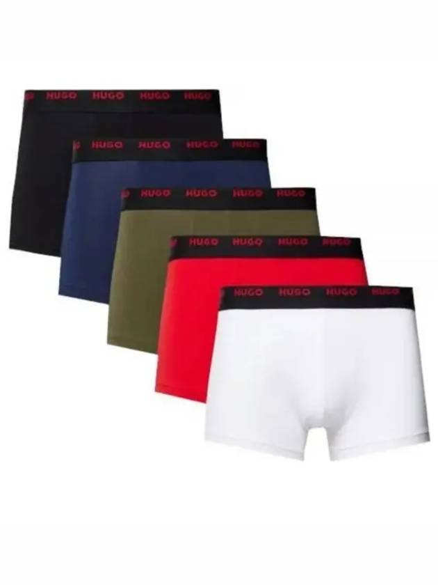 Green TRUNK FIVE PACK 50479944 980 Logo Waistband Stretch Cotton - HUGO BOSS - BALAAN 1