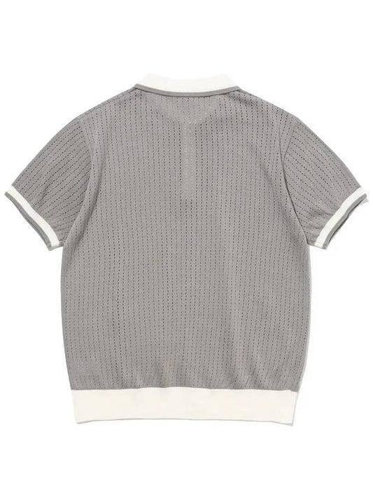 Punching collar men’s short sleeve knit GREY - 20THHOLE - BALAAN 2