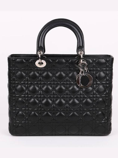 Christian Cannage Black Large Lady Bag - DIOR - BALAAN 1