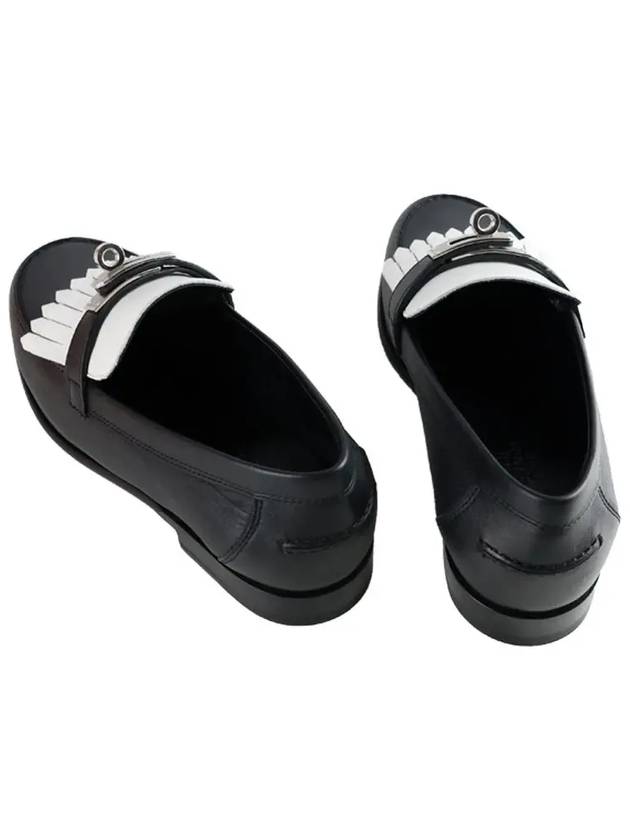 Destin loafers twotone fringe black blanc silver 36.5 H241008Z 03 - HERMES - BALAAN 3