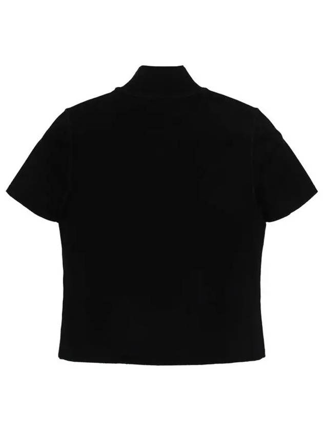 Logo Patch Mock Neck Short Sleeve T-Shirt Black - ALEXANDER WANG - BALAAN 3