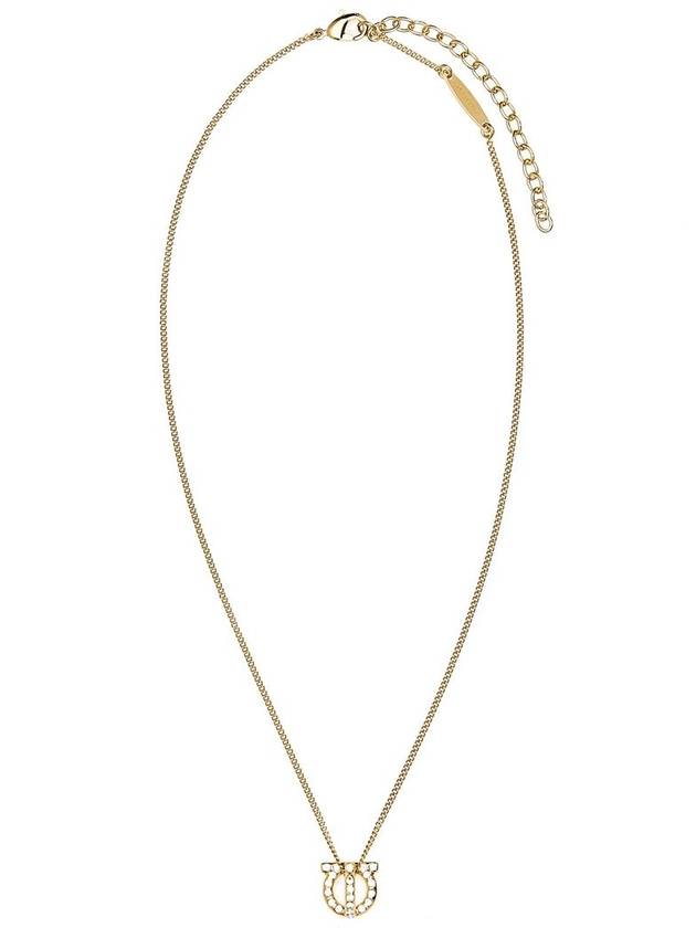 Gancini 3D Crystal Necklace Gold - SALVATORE FERRAGAMO - BALAAN 2