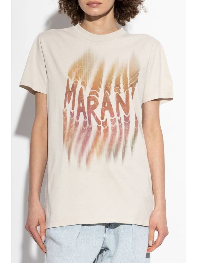 Marant Etoile T-shirt Zoeline, Women's, Cream - ISABEL MARANT ETOILE - BALAAN 3