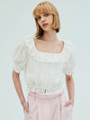 Lace Ruffle Crop Blouse White - OPENING SUNSHINE - BALAAN 4