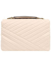 Kira Chevron Convertible Shoulder Bag White - TORY BURCH - BALAAN 3