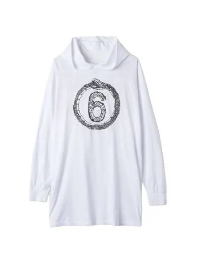 MM6 Cotton Hooded Dress White - MAISON MARGIELA - BALAAN 1