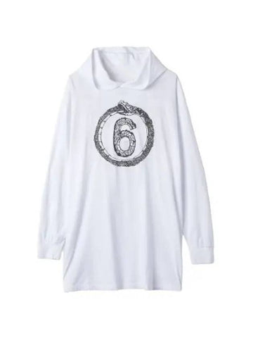 MM6 Cotton Hooded Dress White - MAISON MARGIELA - BALAAN 1