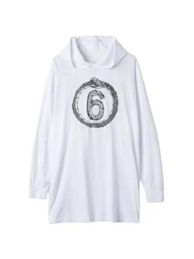 MM6 Cotton Hooded Dress White - MAISON MARGIELA - BALAAN 1