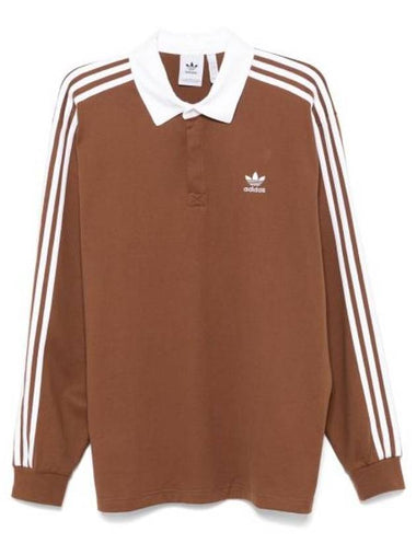 Rugby Ribbed Cuffs Polo Shirt Brown - ADIDAS - BALAAN 1