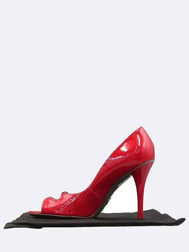 7592 Red color enamel open toe pumps women s shoes 245MM - DOLCE&GABBANA - BALAAN 1