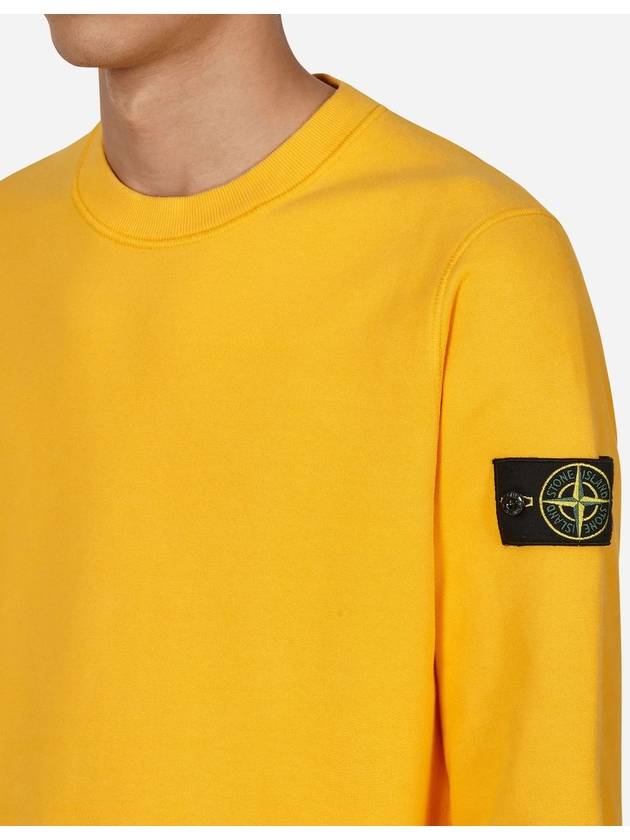 Wappen Patch Crew Neck Sweatshirt Yellow - STONE ISLAND - BALAAN.