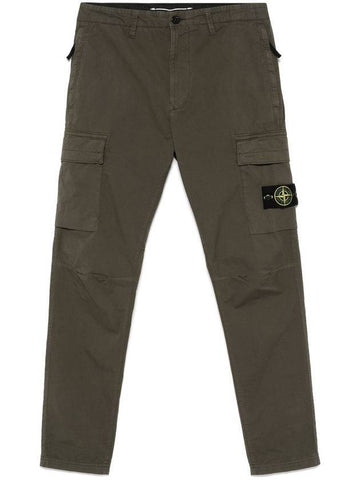 Compass Patch Straight Pants Green - STONE ISLAND - BALAAN 1