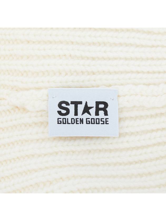 Star Logo Ribbed Wool Beanie Ivory - GOLDEN GOOSE - BALAAN 6