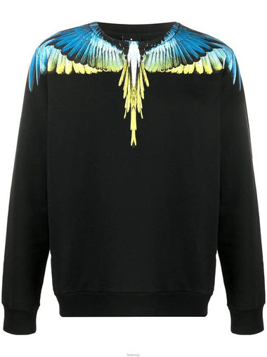 Lime Wing Crew Neck Sweatshirt Black - MARCELO BURLON - BALAAN 1