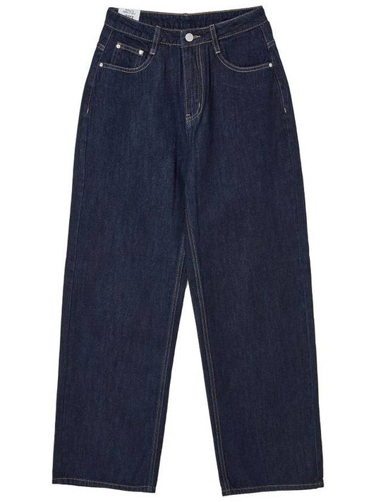 Women's Indigo Washed Semi Wide Jeans Navy GB1 WDPT 52 NVY - THE GREEN LAB - BALAAN 1