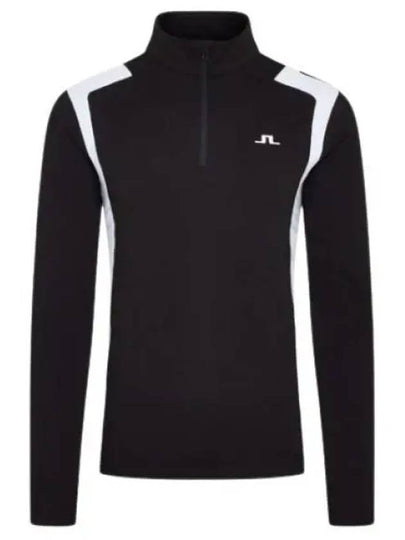 Lucas Quarter Zipper Long Sleeve T-Shirt Black White - J.LINDEBERG - BALAAN 2