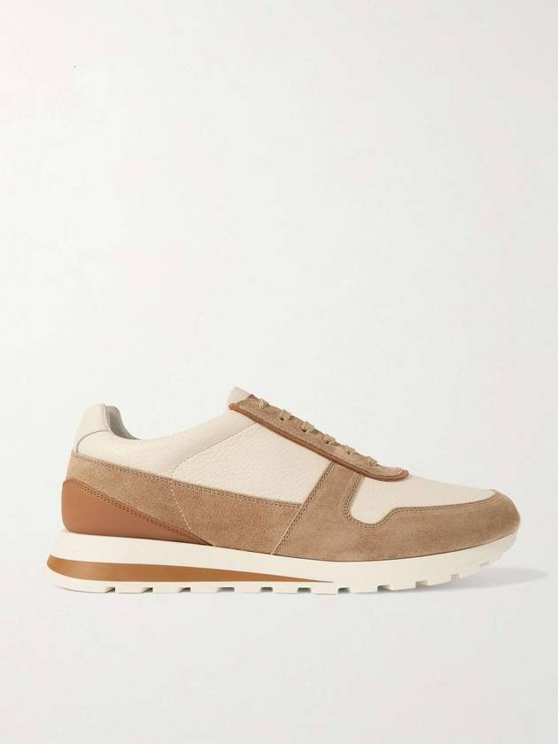 OLIMPO Texture Leather & Suede Sneakers MZUAVLA289 B0081187027 - BRUNELLO CUCINELLI - BALAAN 1