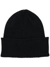 Goggle Detail Ribbed Beanie Black - CP COMPANY - BALAAN 4