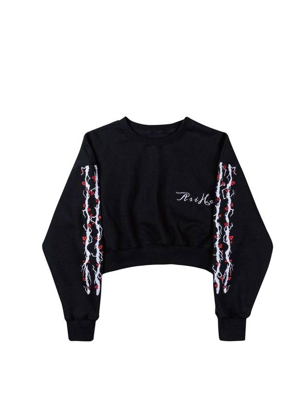 Plum Blossom Edition Crop Sweatshirt Black - ASIHA - BALAAN 2