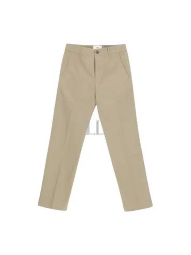 Cotton Chino Straight Pants Beige Khaki - AMI - BALAAN 2