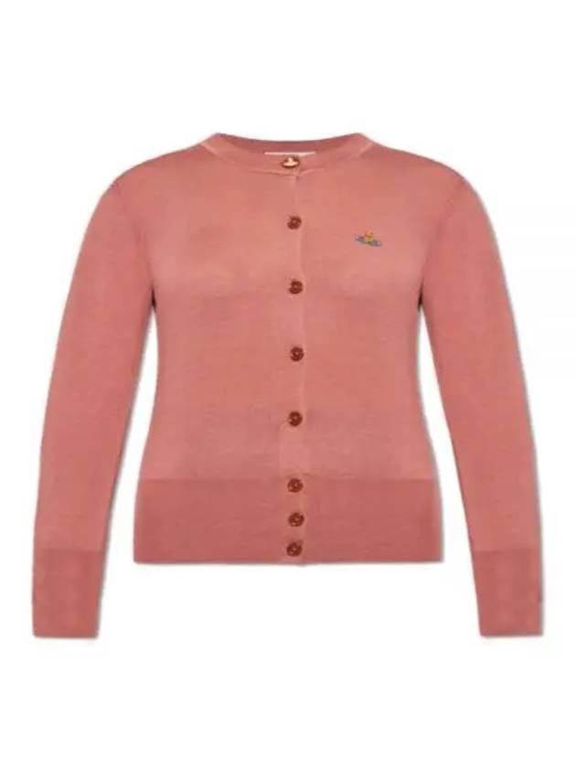 Bea Embroidered Logo Cardigan Pink - VIVIENNE WESTWOOD - BALAAN 2