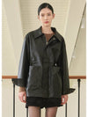 Sweetheart Cape Leather Half Coat - MICANE - BALAAN 1