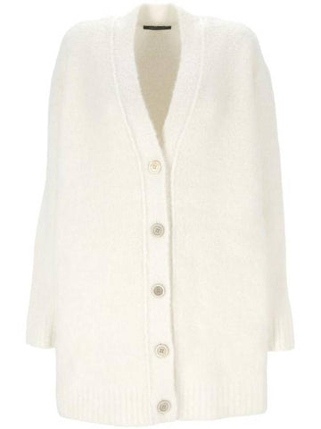 Cashmere Blend Long Cardigan White - FABIANA FILIPPI - BALAAN 1