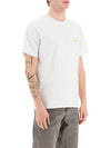 Men's Chase Mini Embroid Logo Short Sleeve T-Shirt White - CARHARTT WIP - BALAAN 3