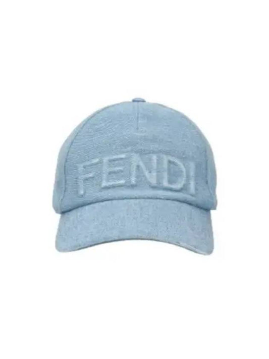 Emboss Logo Denim Ball Cap Light Blue - FENDI - BALAAN 2