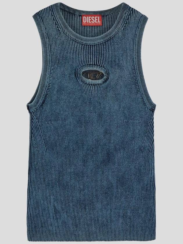 Women's Cut-Out Logo Sleeveless Blue - DIESEL - BALAAN 2