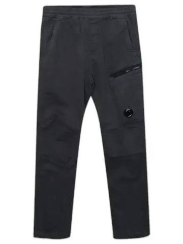 Lens Wappen Stretch Band Straight Pants Grey - CP COMPANY - BALAAN 1