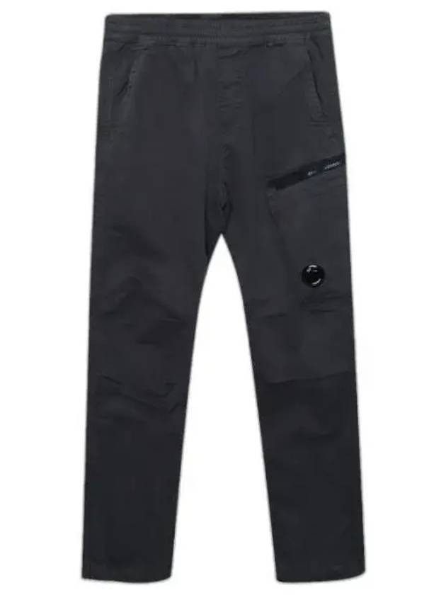 Lens Wappen Stretch Band Straight Pants Gray - CP COMPANY - BALAAN 1