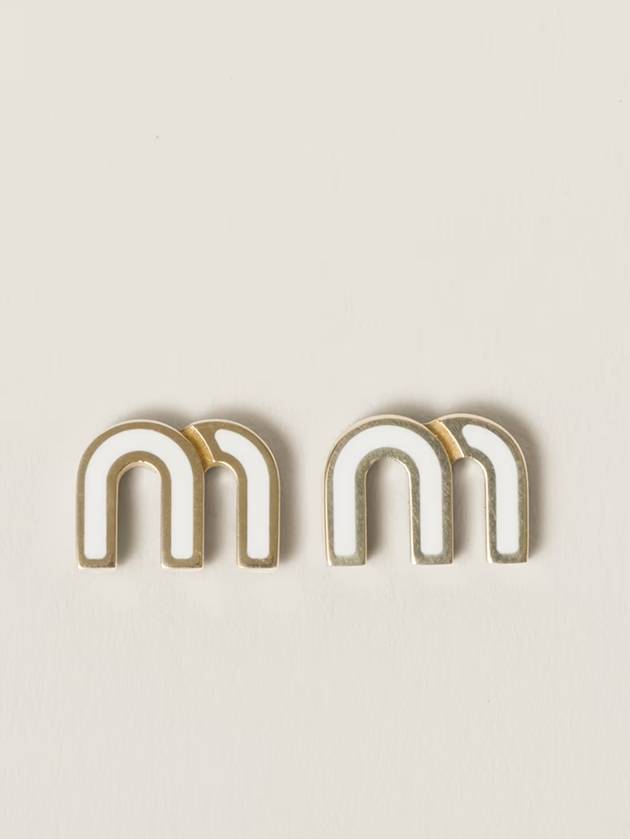 Enameled Metal Earrings Gold - MIU MIU - BALAAN 2