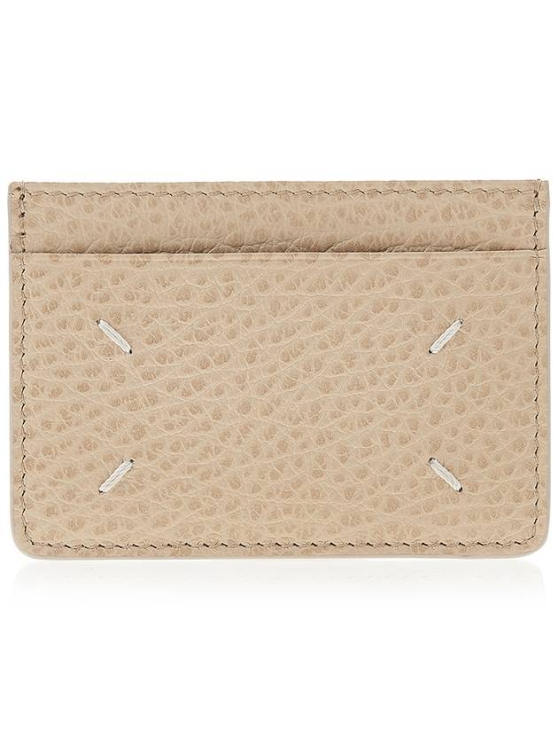 Grain Leather Stitch Card Wallet Beige - MAISON MARGIELA - BALAAN 2