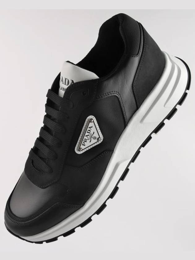 Nubuck Nylon Low Top Sneakers Black - PRADA - BALAAN 2