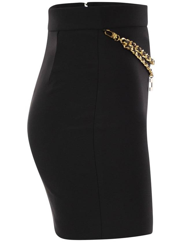 Stretch crepe miniskirt with belt - ELISABETTA FRANCHI - BALAAN 3