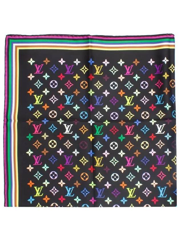 Monogram Multicolor Square 90 Silk Scarf Black - LOUIS VUITTON - BALAAN 5