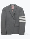 4-Bar Plain Weave High Armhole Sport Jacket Medium Grey - THOM BROWNE - BALAAN 2