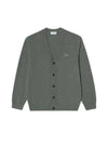 Men's Basic V-Neck Cardigan Khaki - LACOSTE - BALAAN 1