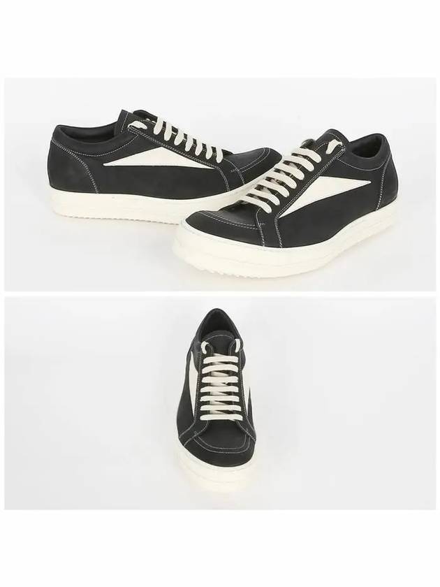 Vintage Leather Low Top Sneakers Black - RICK OWENS - BALAAN 3